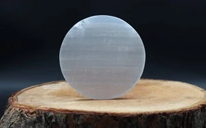 80MM White Selenite Crystal Coasters Healing Chakra Balance Reiki Charged Stone - Picture 1 of 6