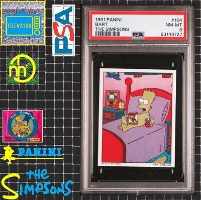 1991 Panini Simpsons Stickers - #104 Bart Simpson - PSA 8 NM-MT - Image 1 of 4