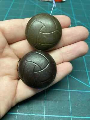 2 Large Brown Vintage Wooden Shank Buttons 1 1/8” - Image 1 of 4