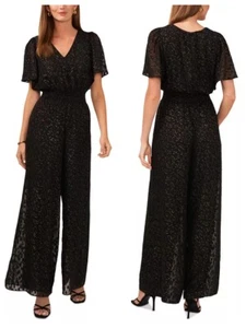 NEW Vince Camuto Size XL Metallic Smocked-Waist Jumpsuit SLEIGH ALL DAY $99 - Picture 1 of 9