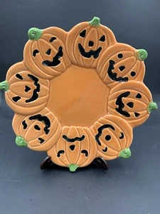 Decorative Ceramic Jack O Lantern/Pumpkin Plate/Candle Holder FREE SHIPPING! - Bild 1 von 5