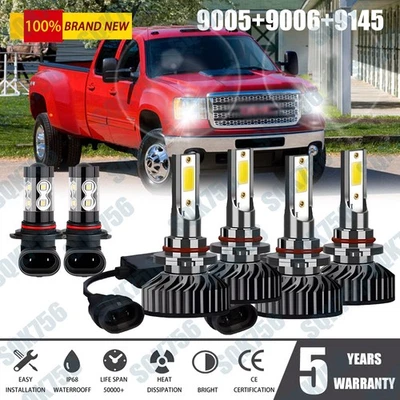 Faros antiniebla LED de 6 piezas para GMC Sierra 1500 3500 - 2003 2004 2005 2006 Foto 1 de 4