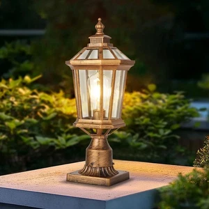 Column Lights Outdoor Post Light Fixture Brushed Bronze Aluminum with Glass I... - Picture 1 of 7