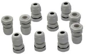 10 Pack IP68 PG7 White Nylon Cable Gland 3-6.5mm Cable Range - Bild 1 von 3
