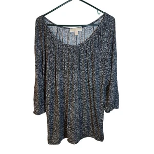 Michael Kors Black White Print 3/4 Sleeve Blouse Top Shirt Womens 1X - Picture 1 of 5