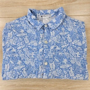 Camisa Hawaiana Para Hombre M Disney Cruise Line Nastaway Cay Patrón Floral Tiki Camp - Imagen 1 de 6