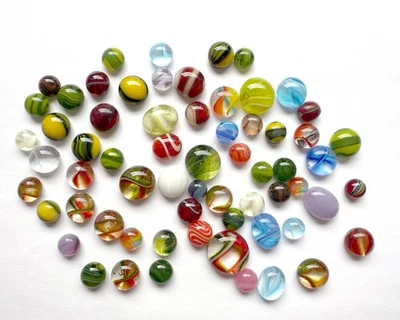 50g mixed pack of fused glass cabochon dots made with Bullseye 90coe glass - Image 1 of 3