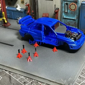 1/64 4PCs Red Working Jack Stands Tool Model Garage Workshop Diorama Scene Props - Picture 1 of 24
