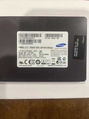 Samsung MZ-7TE2560 2.5" SSD 6.0Gbps SATA 256GB MZ7TE256HMHP-000L7 HP 742038-002 - Imagem 1 de 2