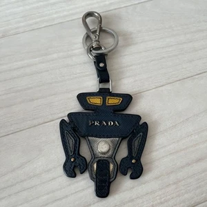 Prada Robot Shaped Black Leather Keyring Used - Picture 1 of 4