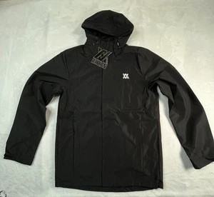 NWT DIXXON Mens M Tech Jacket Black Hooded Rain Windbreaker Zippered Pockets - Picture 1 of 13