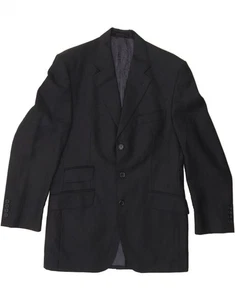 AQUASCUTUM Mens 3 Button Blazer Jacket UK 38 Medium Navy Blue Wool CA01 - Picture 1 of 3