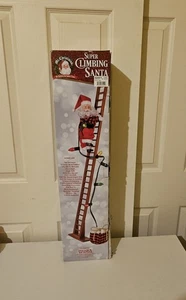 Mr Christmas Super Climbing Santa Claus 43 in Ladder Plays 15 Carols LED CIB - Bild 1 von 10