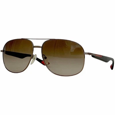 Gafas de sol PRADA SPS50M línea deportiva aviador metal marrón degradado para hombre Foto 1 de 4