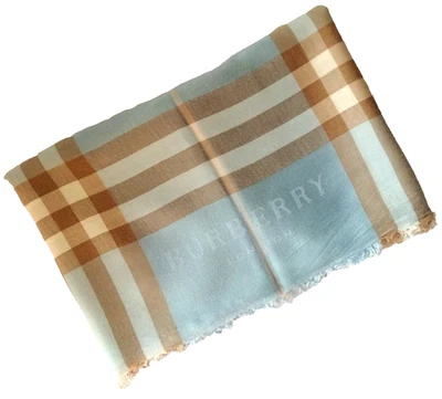 Bufanda Burberry 100 % cachemir chal mujer estola flecos suaves envoltura Foto 1 de 4