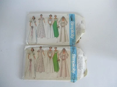 2 Simplicity Wedding Prom Ball Gown Dress Sewing Patterns Size 8 & 16 High Waist - Image 1 of 4