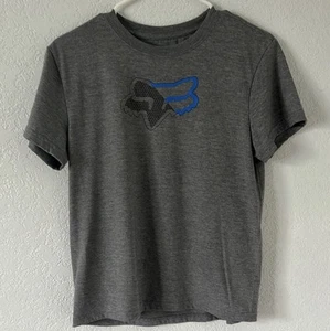 Boys Fox Gray and Blue Graphic Short Sleeve Tee Size Youth Medium - Picture 1 of 4