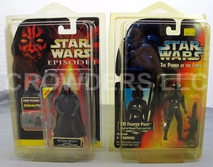 EP1 Darth Maul (Tatooine) Commtech Chip & PotF Tie Fighter Pilot MiB '95 Kenner - Imagen 1 de 1
