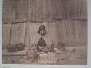Skokomish Basket Maker Pacific Northwest 1972 Original Folio Edward S. Curtis - Picture 1 of 1