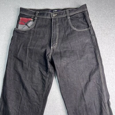 Lot 29 Mens Jeans 36.25”x33”Embroidered Vintage Y2K  Straight Leg Black READ - Image 1 of 4