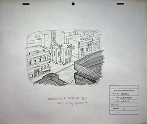 WOLF ROCK TV 1984 producción original dibujado a mano fondo arte conceptual DiC - Imagen 1 de 4