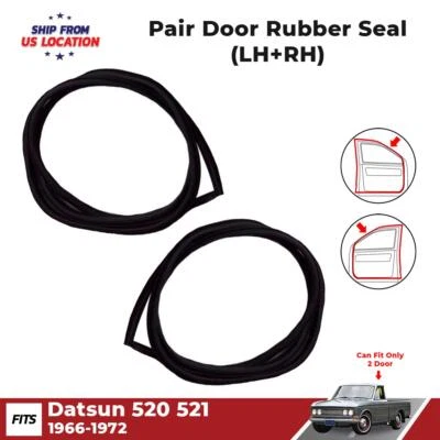 Se adapta a camioneta Datsun 520 521 2D 1966-72 sello de puerta resistente al clima par de goma izquierda+derecha Foto 1 de 4