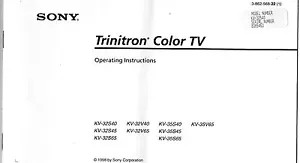Original Vintage 1998 SONY TV Trinitron Manual KV 32S KV 32V KV 35S KV 35V - Picture 1 of 1