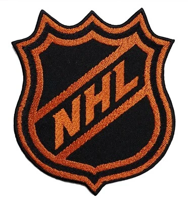 NHL Logo NHL Hockey Embroidered Iron On Patch Stanley Cup Orange 3.5" x 4.0 - Image 1 of 3