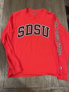 Mens Champion San Diego State Aztec Basketball Long Sleeve Shirt Small - Picture 1 of 1
