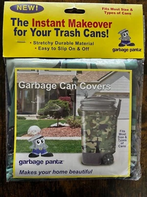 Garbage Pantz Garbage Can Cover, Camouflage Jeans For Your Trash Can New - Image 1 of 2