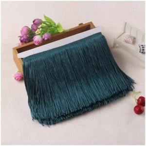 10cm 15cm 20cm 30cm TEAL Tassel Fringe Trim Edging Sewing Craft Lampshade Gatsby - Picture 1 of 2