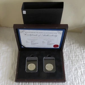 2014 YEAR OF THE HORSE .999 SILVER MULE £2 DATESTAMP PAIR - boxed/coa - Picture 1 of 4