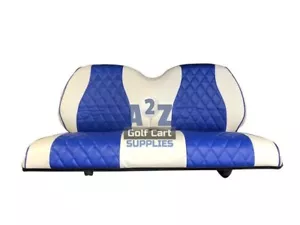 VIVID/ICON/ADVANCED EV-6 PASS-Diamond Stitch Golf Cart Seat Cover-WHT/ROYAL 6PCS - Picture 1 of 6