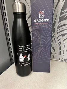 Botella de Agua Grogife 500 ml Regalo de Aniversario/San Valentín - Eres mi pingüino - Imagen 1 de 2