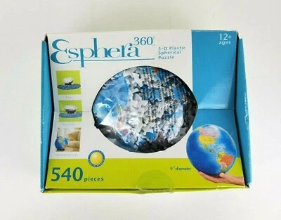 Esphera 360 9" Round 540 Pieces World Globe 3D Plastic Spherical Puzzle Unsealed - Image 1 of 4