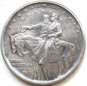 1925 RARE BU UNC GEM STONE MOUNTAIN GEORGIA COMMEMORATIVE SILVER HALF DOLLAR - Picture 1 of 5