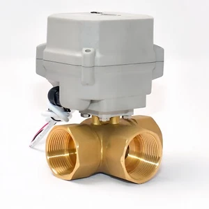 NPT1-1/4'' 3-Way Brass Motorized Ball Valve CR3-06 Electric Valve AC 110-230V - Picture 1 of 15