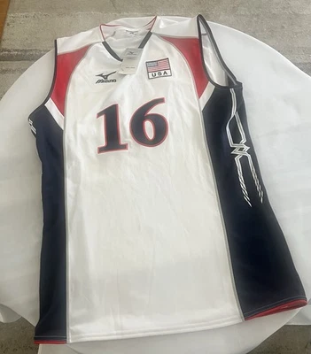 NUEVA Camiseta de Voleibol Para Hombres Mizuno Team EE. UU. # 16 Jason Jablonsky Talla Mediana Foto 1 de 3