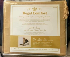 6 PC Sheet Set Cal King 1600 Virah Bella® Merrow Stitch Collection - Gold - Picture 1 of 3