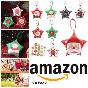 Christmas Gift Boxes Stickers Ribbons x 24 Table Tree Decorations Xmas Presents - Picture 1 of 20