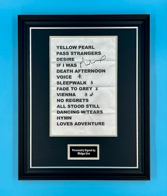 Midge Ure Signed Photo Framed & COA Memorabilia Autograph Auto Set List Poster - Image 1 of 4