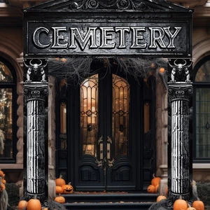 3 Pezzi Halloween Cimitero Arco Halloween Porta Cimitero Striscioni Decorazioni... - Foto 1 di 8