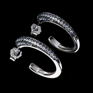 925 Sterling Silver Earrings Blue Sapphire Round Diamond Cut Gemstone Jewelry - Picture 1 of 13
