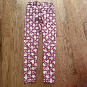 Hanna Andersson Pink Floral Elastic Waist spandex Blend Legging 150 US 12 - Picture 1 of 4