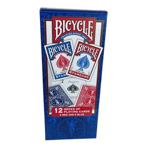 PACK DE PÓQUER 12 CARTAS ESTÁNDAR SELLADAS 6 ROJAS Y 6 BARAJAS AZULES - Imagen 1 de 4