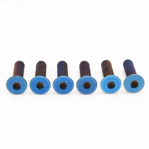 Aluminum 6pcs Burnt Titanium Steering Wheel Bolts With Adapter For Momo Nardi - Picture 1 of 5