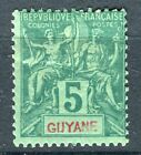FRENCH GUYANE; 1890s classic Tablet type fine Mint hinged 5c. value