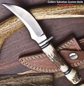 Hand made D2 Tool Steel Hunting Blade Hunting Knife | STAG ANTLER