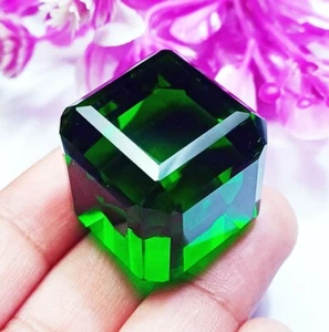 Brazilian Green Topaz Cube 141.70 Ct Certified Loose Gemstone With Free Gift - Picture 1 of 8