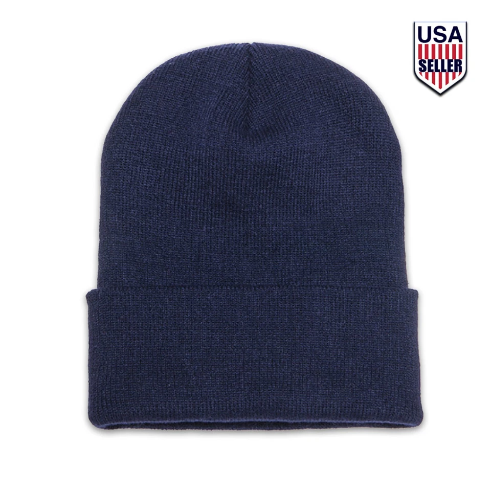 Gorro bordado personalizado Gorra tejida personalizada con puño Opciones multicolores Foto 1 de 1